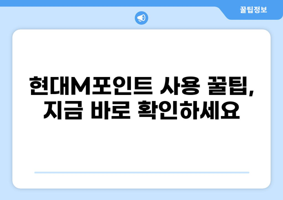 현대M포인트 사용처 총정리| 쇼핑, 여행, 외식 등 알뜰하게 사용하는 꿀팁 | 현대카드, 포인트 사용, 할인 혜택, 사용처 정보