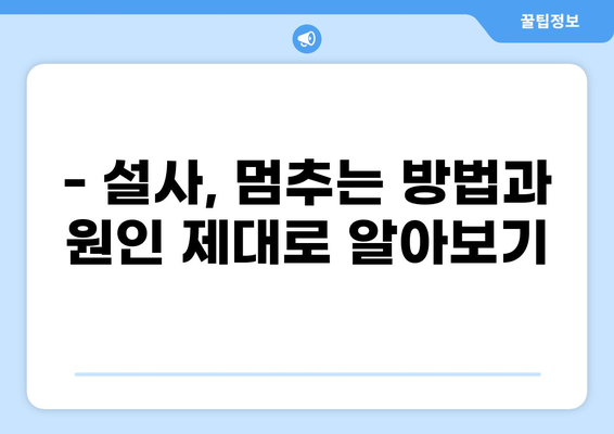 설사, 이제 걱정 끝! 멈추는 방법 & 도움되는 음식 vs 피해야 할 음식 | 설사, 설사 원인, 설사 해결, 설사 식단