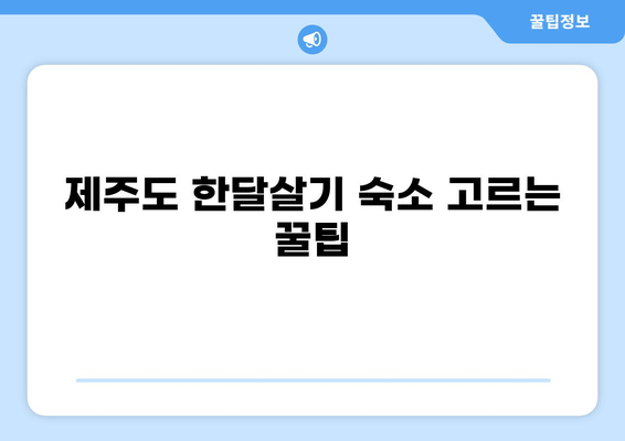 제주도 한달살기 숙소 추천 TOP3| 나에게 맞는 힐링 공간 찾기 | 제주도 숙소, 한달살기, 숙소 추천, 제주도 여행