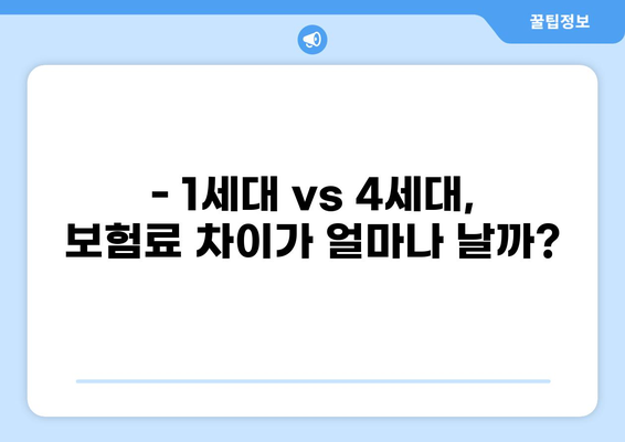 실비보험 1세대 vs 4세대, 보험료 얼마나 차이날까? | 보험료 비교, 장단점 분석, 추천 가이드