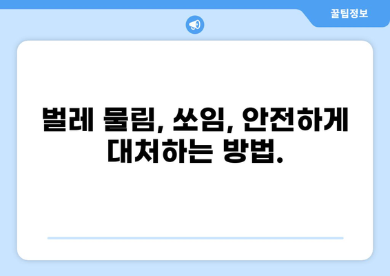 벌레에 물리거나 쏘였을 때 당황하지 마세요! | 응급처치 & 예방 가이드