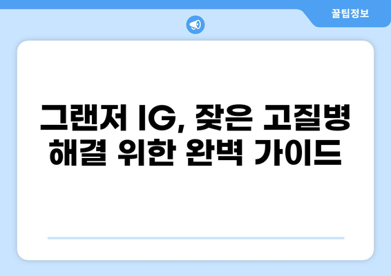 그랜저 IG 고질병 완벽 정리| 빈번하게 발생하는 문제점과 해결 방안 | 자동차, 고질병, 수리, 정비, 주의사항
