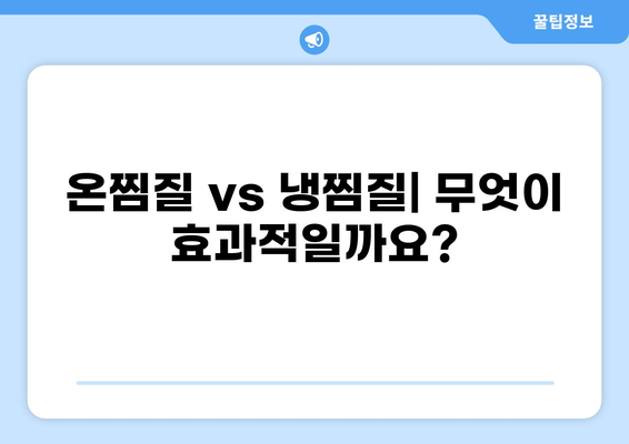 고관절 통증 완화 찜질 방법| 효과적인 온찜질 & 냉찜질 가이드 | 고관절염, 관절염, 통증 관리, 부상 회복