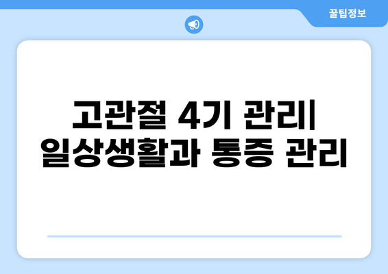 고관절 4기| 진단, 치료 및 관리 가이드 | 고관절 질환, 인공관절 수술, 재활