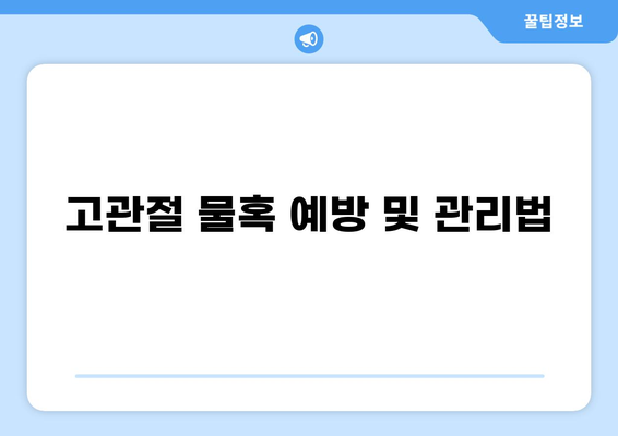 고관절 물혹 증상과 치료 방법 완벽 가이드 | 고관절 통증, 낭종, 관절낭, 진단, 수술, 비수술적 치료